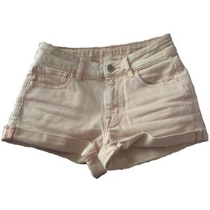 American Eagle pale pink super skinny Jean shorts, runs small